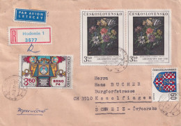 Luftpost R Brief  Hodonin - Konolfingen         1977 - Storia Postale