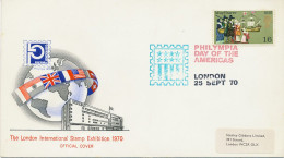 GB SPECIAL EVENT POSTMARKS 1970 PHILYMPIA LONDON - DAY OF THE AMERICAS - Cartas & Documentos