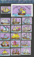 VITORLÁS HAJÓK TÖRTÉNETE - HISTORY SAILING SHIPS THROUGH THE AGES ( PURPLE COLOR) Matchbox Labels HUNGARY - Boites D'allumettes - Etiquettes