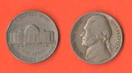 America 5 Cents 1940 Jefferson USA No Mint - 1938-…: Jefferson