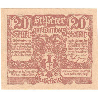 Billet, Autriche, St Peter Am Wimberg, 20 Heller, Aigle 1921 SPL Mehl:FS 926 - Oesterreich