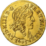 France, Louis XIII, 1/2 Louis D'or, 1643, Paris, Or, SUP, Gadoury:57 - 1610-1643 Luis XIII El Justo