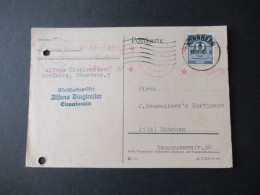 Kontrollrat Ziffer EF Stempel Nürnberg 19.8.1946 Und Roter Zensurstempel Released CCD Group A Nach München Gesendet - Briefe U. Dokumente