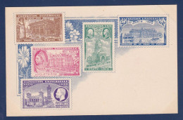 CPA Exposition Universelle Paris 1900 Philatélie Timbres Postes Non Circulé Etats Unis Angleterre - Exhibitions