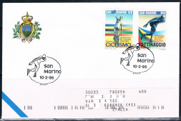 SAN MARINO 1995 - N. 4 Lettere Con Annulli Commemorativi, Varie Tematiche - Brieven En Documenten