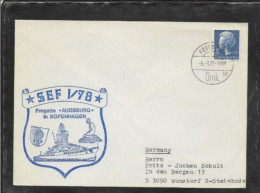 942) Busta Nave Fregata Schiffspost Mit Schiffsstempel Fregatte AUGSBURG SEF I/78 In Kopenhagen 6.3.78 - Lettres & Documents