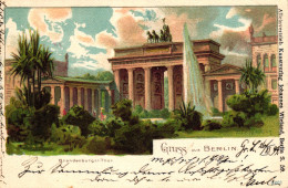 Berlin, Brandenburger Tor, Künstlerkarte, 1899 - Brandenburger Door