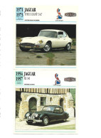 5 Voitures Jaguar Grande Bretagne UK  - English Cars (photos) - 5 Fiches Illustrées, Verso Technique - Auto's