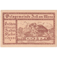 Billet, Autriche, Zell Am Moos, 10 Heller, Chalet 1920-12-31, SPL Mehl:FS 1268 - Oesterreich