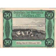 Billet, Autriche, St Stefan, 50 Heller, Village 1921-02-28, SPL, Mehl:FS 937a - Oesterreich