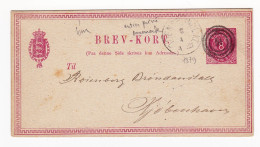 Brev-Kort 1879 Odense Knutzen Postal Stationery Denmark Danmark Danemark - Interi Postali