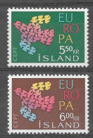Islandia 1961.  Europa Mi 354-55  (**) - Unused Stamps