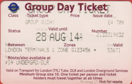 GB - Regno Unito - GREAT BRITAIN - UK - LONDON - 2014 - Metro Group Day Ticket - Used - Europe