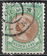 1896 Prinses Wilhelmina 50 Cent Groen En Bruin NVPH 45 B - Oblitérés