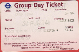 GB - Regno Unito - GREAT BRITAIN - UK - LONDON - 2014 - Metro Group Day Ticket - Used - Europa