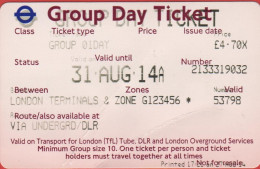 GB - Regno Unito - GREAT BRITAIN - UK - LONDON - 2014 - Metro Group Day Ticket - Used - Europa