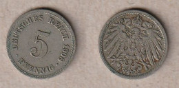 00842) Dt. Kaiserreich, 5 Pfennig 1908A - 5 Pfennig
