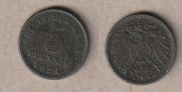 00833) Dt. Kaiserreich, 5 Pfennig 1921F - 5 Pfennig