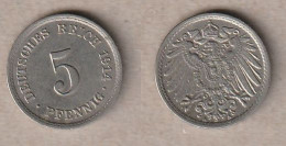 00829) Dt. Kaiserreich, 5 Pfennig 1914A - 5 Pfennig