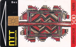 NORTH MACEDONIA - Embroidery, PTT Telecard 500 Units, Chip GEM2.3(red), Tirage %6000, 11/96, Used - Macédoine Du Nord