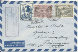 Greece Air Mail Cover Sent To DDR 30-3-1953 With More Stamps - Cartas & Documentos