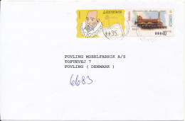 Spain Coer Sent To Denmark 2001?? With ATM FRAMA Labels 1 With LOCOMOTIVE - Lettres & Documents