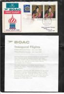 167) Busta Con Biglietto Originale Giappone First Flight BOAC 1° Volo Tokyo Mosca Londra 1970 Con Boeing 707 336 - Storia Postale
