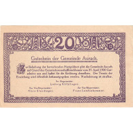 Billet, Autriche, Aurach, 20 Heller, Village, 1920, 1920-04-07, SPL, Mehl:FS 68a - Oesterreich