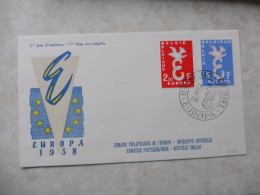 Fdc Belgique Belgie 1064/1065 Gestempelt Oblitéré Bruxelles Brussel  ( 1958 ) Europa - 1951-1960