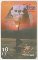 EGYPT - 10LE Sphinx+ Nile SIMPLE LOGO, Telecom Egypt Prepaid Card, Used - Aegypten