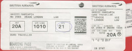 BRITISH AIRWAYS - BA 2583 - VENICE-LONDON - Carta D'Imbarco - Boarding Pass - Europe