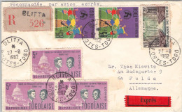 TOGO - REGISTERED MAIL 1962 BLITTA - FULDA/DE / 635 - Togo (1960-...)