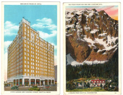 LOT 2 CPA : SEATTLE WASHINGTON - BENJAMIN FRANKLIN HOTEL - BIG FOUR MOUNTAIN AND INN-CASCADE MTS.  - DÉBUT ANNÉES 1900 - Seattle