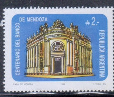 Argentina 1988 - Centenario Del Banco De Mendoza - Neufs