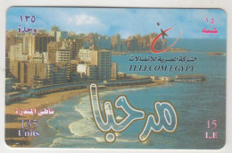 EGYPT - Alexandria Corniche Promenade (Full Face Card), Telecom Egypt Prepaid Card ,135 U, Used - Aegypten