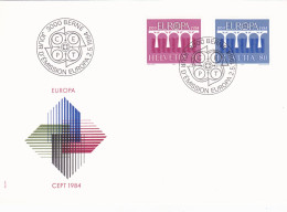 CEPT ,EUROPA , 1984 COVERS FDC SWITZERLAND - FDC