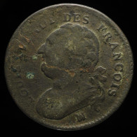 France, Louis XVI, 12 Deniers, An 4, MA - Marseille, Bronze, B (VG), KM#600.11, G.15 - 1791-1792 Constitution