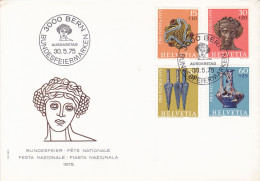 BUNDESFEIER FETE NATIONALE FESTA NAZIONALE FIASTA NAZIUNALA 1975 COVERS FDC SWITZERLAND - FDC