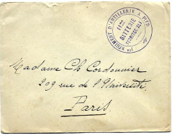 Enveloppe  Avec Cachet  " 1 Er Regiment D 'artillerie à Pied   11 Eme Batterie Territoriale " - WW I