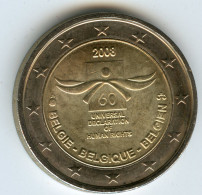 Belgique Belgium 2 Euro 2008 Droit De L'Homme - Belgien