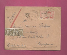 Lettre Par Avion De 1952 Pour La France - YT N° 137 - René Caillé - Taxe France YT N° 87 En Paire - Type Gerbes - Cartas & Documentos