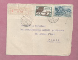 Devant De Lettre Recommandée  De 1933 Pour La France - YT N° 146 Et165 - Exposition Coloniale De Paris - - Storia Postale