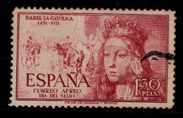 1561D- SPAIN - 1951 - SC#: C134 - USED - QUEEN ISABELLA I - STAMP DAY - Oblitérés