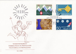 WERBEPOSTMARKEN TIMBRES-POSTE DE PROPAGANDE FRANCOBOLLI DE PROPAGANDA 1968 COVERS FDC SWITZERLAND - FDC