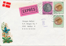 Luxembourg Express Cover Sent To Denmark 16-9-1986 (one Of The Stamps Is Damaged) - Brieven En Documenten