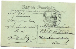 Sur CP  Du MANS   Cachet " TRAIN SANITAIRE  PLM N 16 "  1917 - Oorlog 1914-18