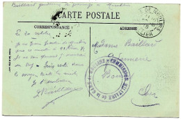 Sur CP  De MOULINS    Cachet "  Commission Militaire De La Gare De MOULINS"   1915 - Guerre De 1914-18