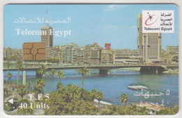 EGYPT - Nile Bridge, Chip: GEM5 (Red), CN:G0004xxxxx, Telecom Egypt ,5 LE , Used - Aegypten