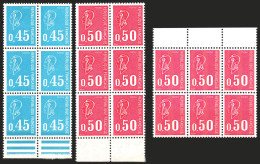 Y&T N° 1663, 1664 Et 1664a - Marianne De Béquet - Année 1971 - 3 Blocs De 6 Exemplaires - Neuf ** - 1971-1976 Marianne De Béquet