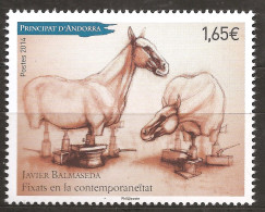 Andorre Français 2014 N° 755 ** Art Contemporain, Tableau, Chevaux, Maréchal-Ferrant, Javier Balmaseda, Cric Hydraulique - Unused Stamps